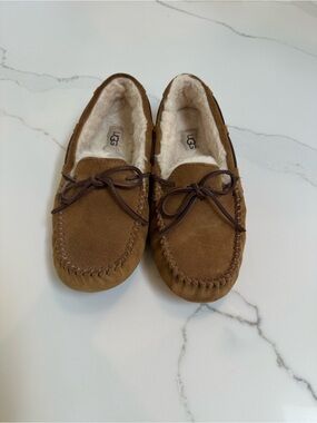 UGG Dakota Suede Moccasin Slippers with Shearling